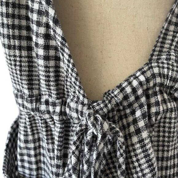 Free People Chrissie Mini Skirtall Dress in Black/White Gingham Medium NWOT - Picture 8 of 16
